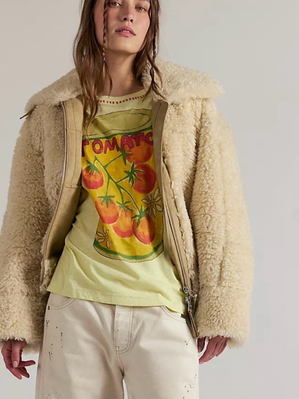 Free People We The Free In Spring Tee. NWT. Lemon water combo - Picture 2 of 3